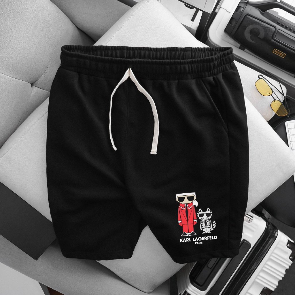 BIGSIZE - Quần short nỉ BB - Boiz nam màu đen vải nỉ bigsize 80 - 130kg