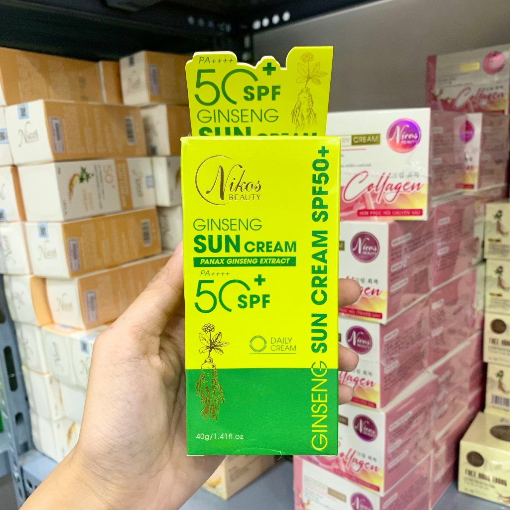 Kem Chống Nắng Nikos Beauty Giá Sỉ- Ginseng Sun Cream Nikos 40gr Chính hãng