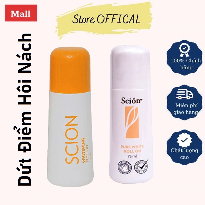 Lăn khử mùi Scion Nuskin 75ml ngăn mùi hôi nách không làm ố quần áo, làm sáng vùng da dưới cánh tay