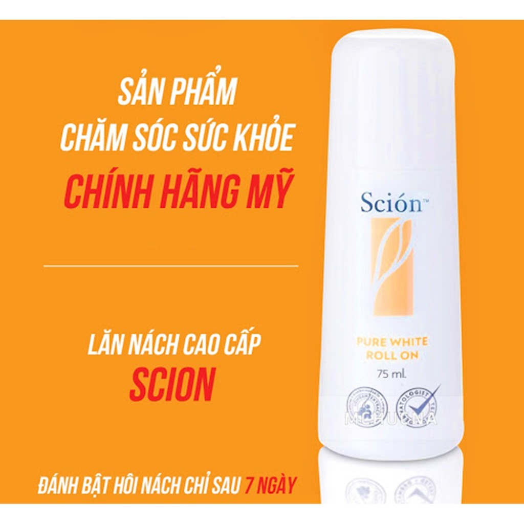 Lăn khử mùi Scion Nuskin 75ml ngăn mùi hôi nách không làm ố quần áo, làm sáng vùng da dưới cánh tay