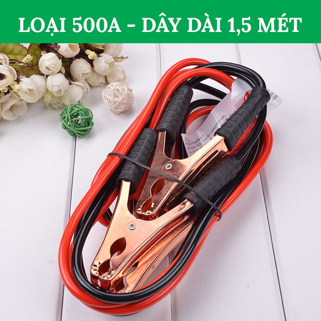 Dây Câu Bình Ắc Quy Ô Tô 500A Lõi Đồng Loại Tốt Dây Dài 1,6M