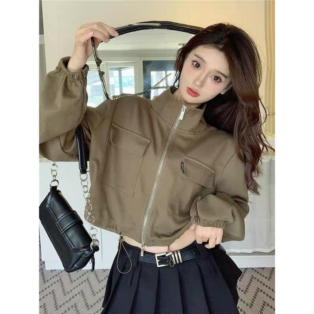 Áo Khoác Gió 2 khóa kéo Cro.top Bo gấu siu xinh MiniHouse