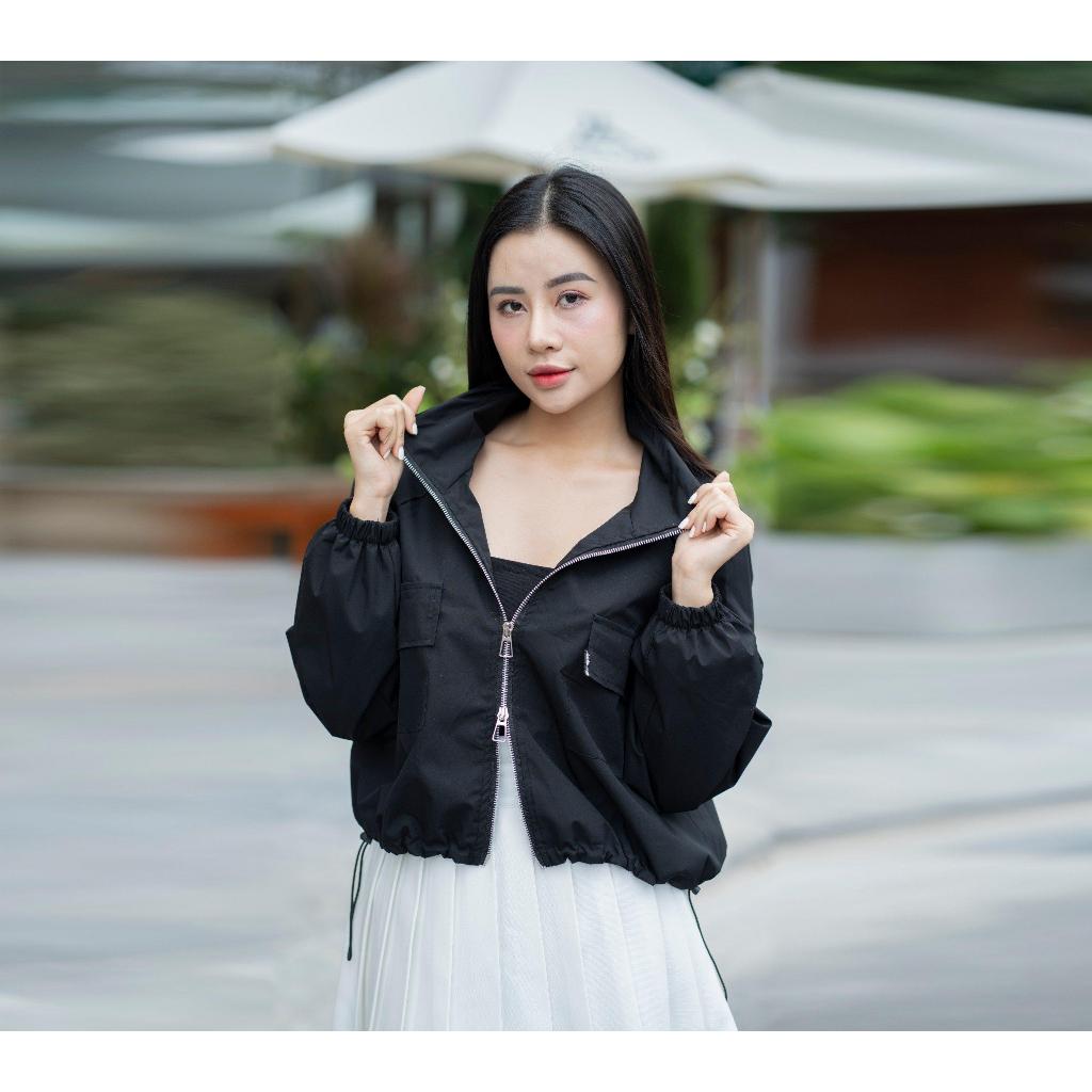 Áo Khoác Gió 2 khóa kéo Cro.top Bo gấu siu xinh MiniHouse