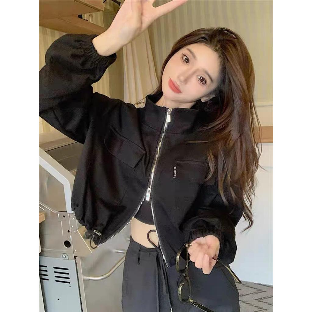 Áo Khoác Gió 2 khóa kéo Cro.top Bo gấu siu xinh MiniHouse