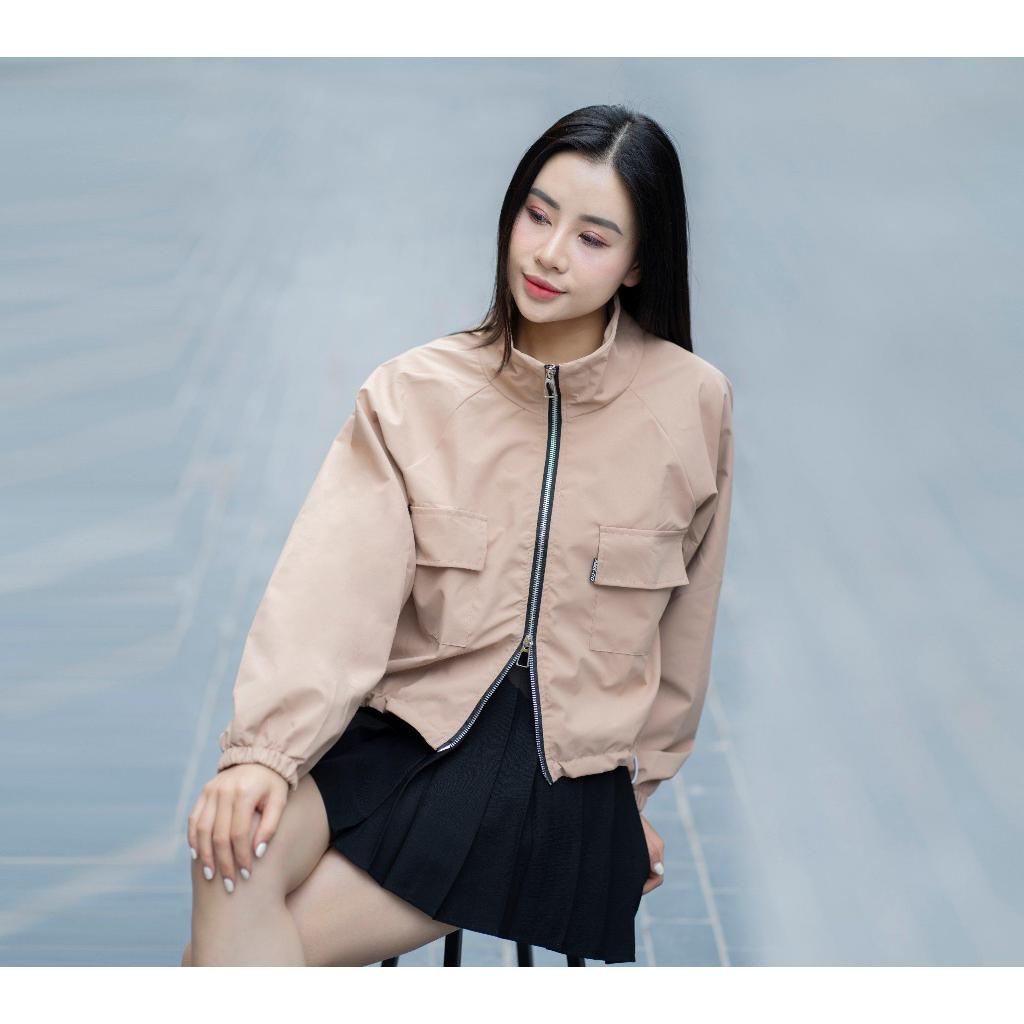 Áo Khoác Gió 2 khóa kéo Cro.top Bo gấu siu xinh MiniHouse