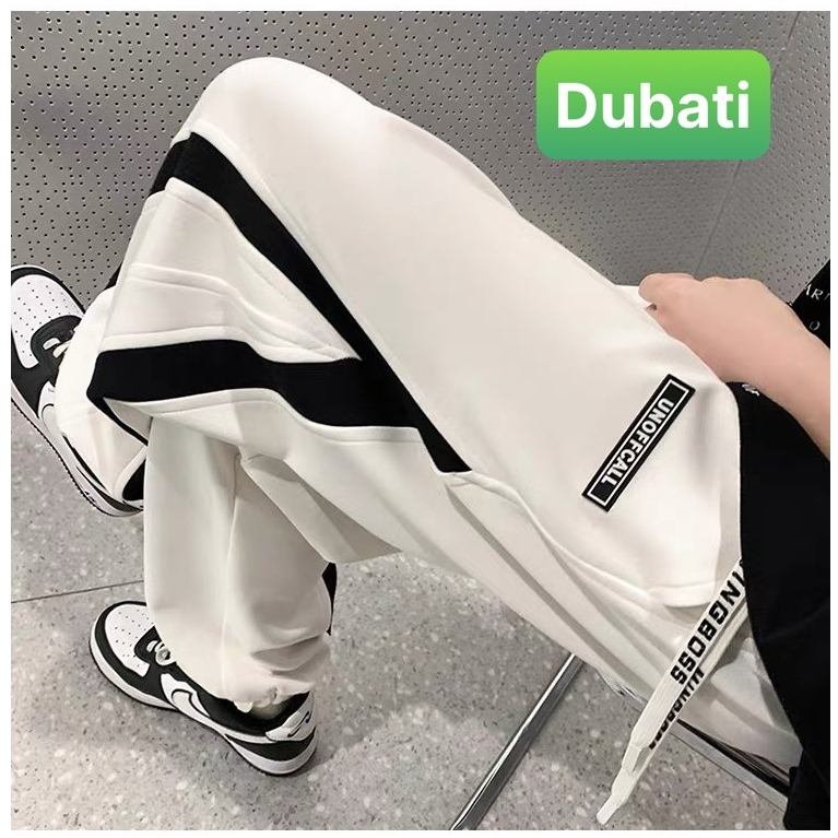 QUẦN JOGGER TRẮNG ĐEN SỌC CHÉO CHẤT NỈ DA CÁ NAM NỮ CÓ BO HOT TREND MÙA HÈ MÙA ĐÔNG -DUBATI FASHION