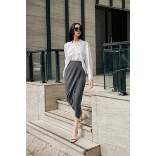 Áo sơ mi basic lụa, form suông