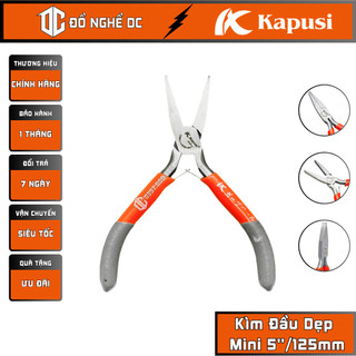 Kìm Đầu Dẹp,Kìm Nhọn,Kìm Giữ Đồ Vật kìm cắt Mini 5"/125mm K-8299 Kapusi Nhật Bản Thép CRV dùng để kẹp cắt tuốt dây điện
