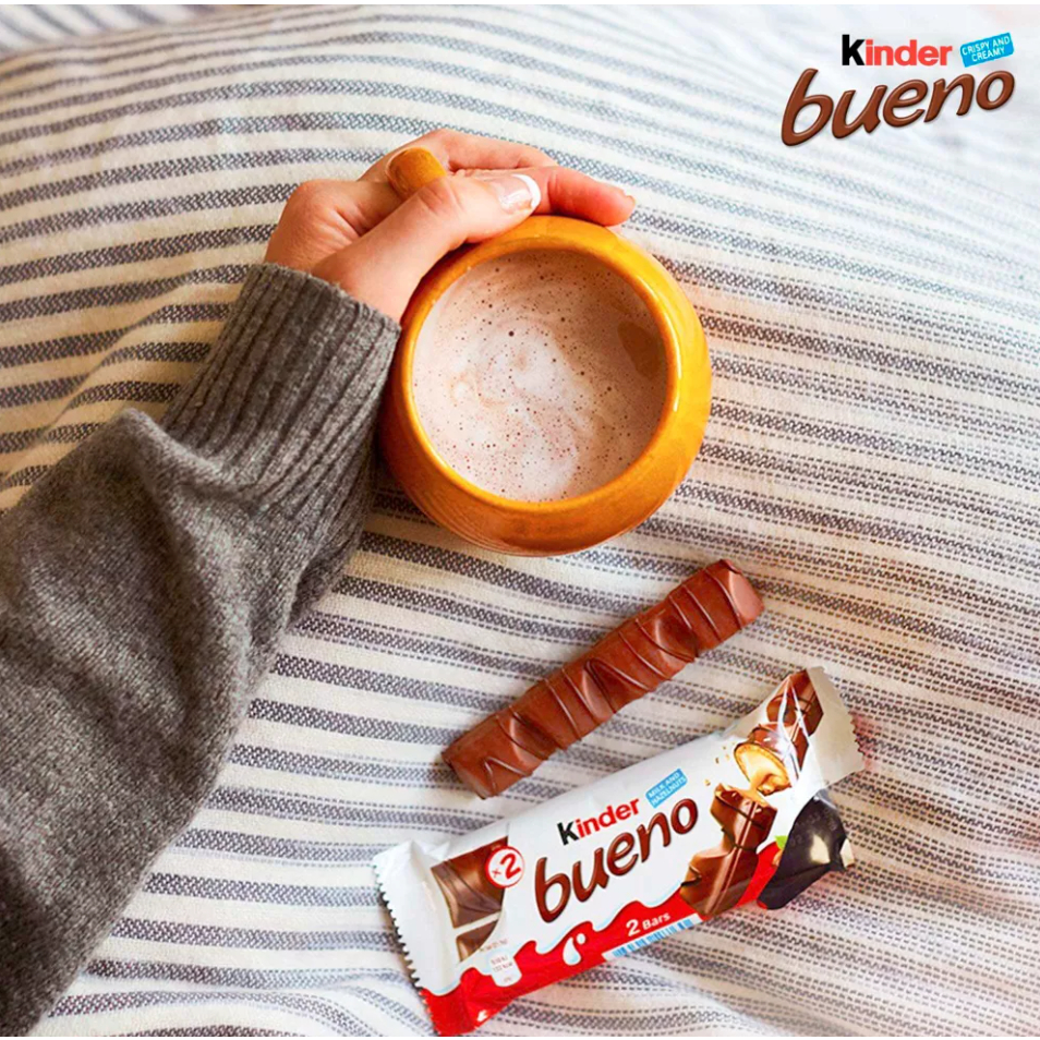 Bánh Xốp Socola Nhân Hạt Dẻ Chocolate KINDER BUENO 43gr x 2