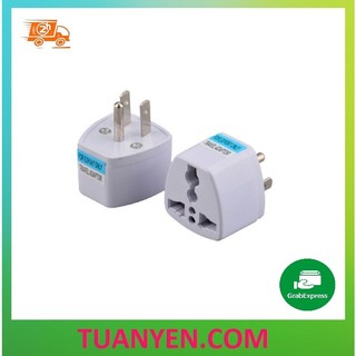 [HỎA TỐC] Phích cắm chuyển đổi chân cắm 2 dẹp 1 tròn kiểu B, nhựa ABS an toàn chuyên dùng ở Mỹ, Mexico, Canada, Nhật Bản