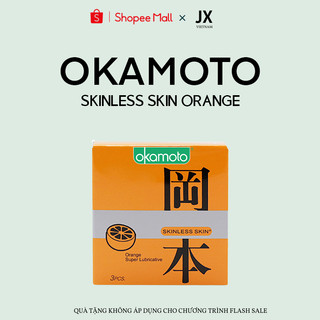 Bao Cao Su Okamoto Skinless Skin Orange Lubricated Hương Cam Hộp 3 Cái Siêu Mỏng