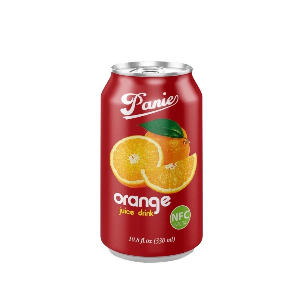 Lốc 6 Lon Nước ép trái cây Hương Vị Cam - Bổ Sung Nước Giải Nhiệt Mùa Hè - Panie Juice Orange - lon 330ml