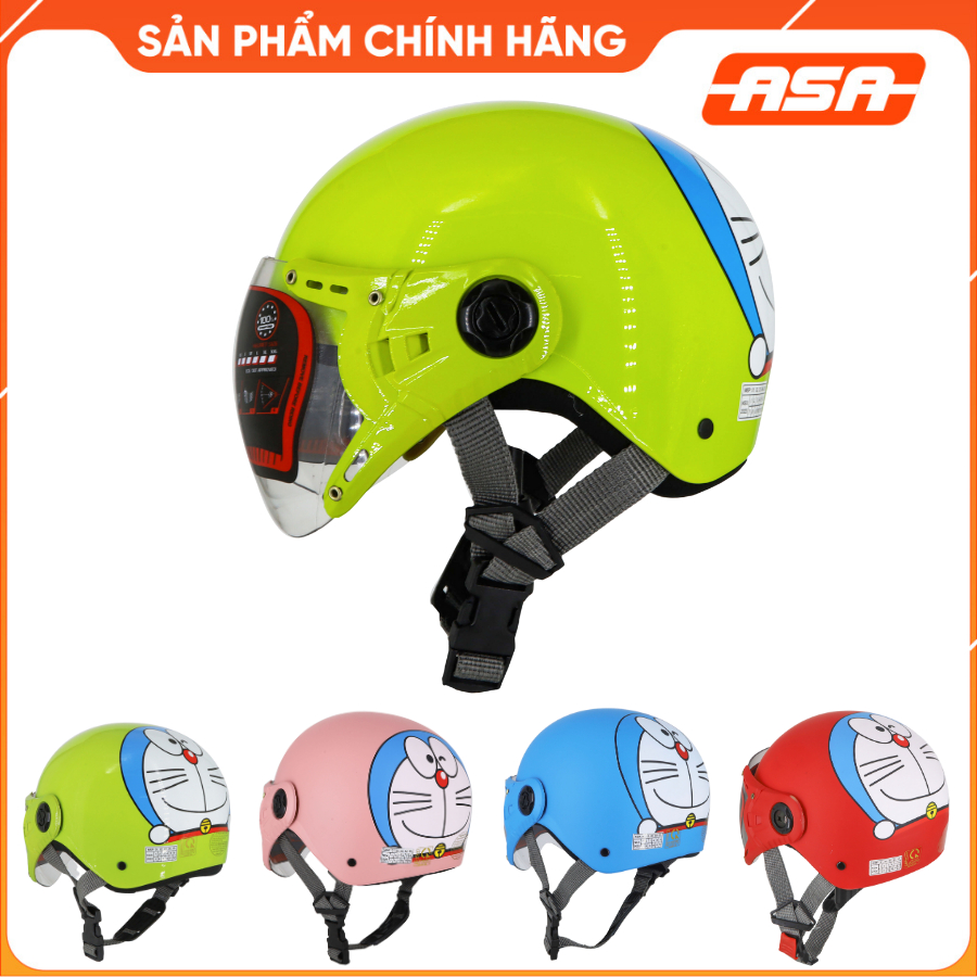 Mũ Bảo Hiểm Doremon Trẻ Em Có Kính Chống Bụi - ASA HELMETS