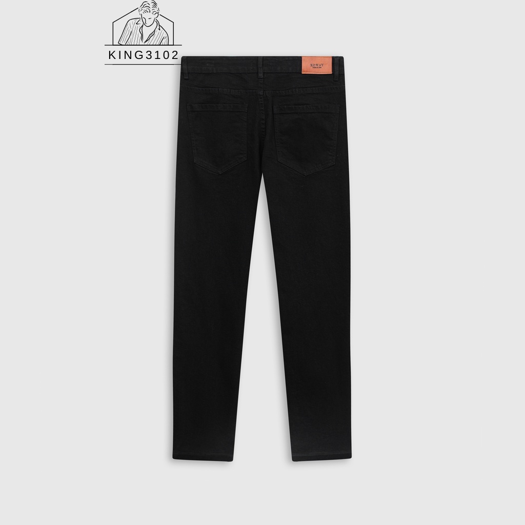 Quần Jean Nam, Quần Bò Jeans Cho Nam Đen Rách Vải Denim Co Giãn Nhẹ, Form Slim - Jean Đen Rách Gối