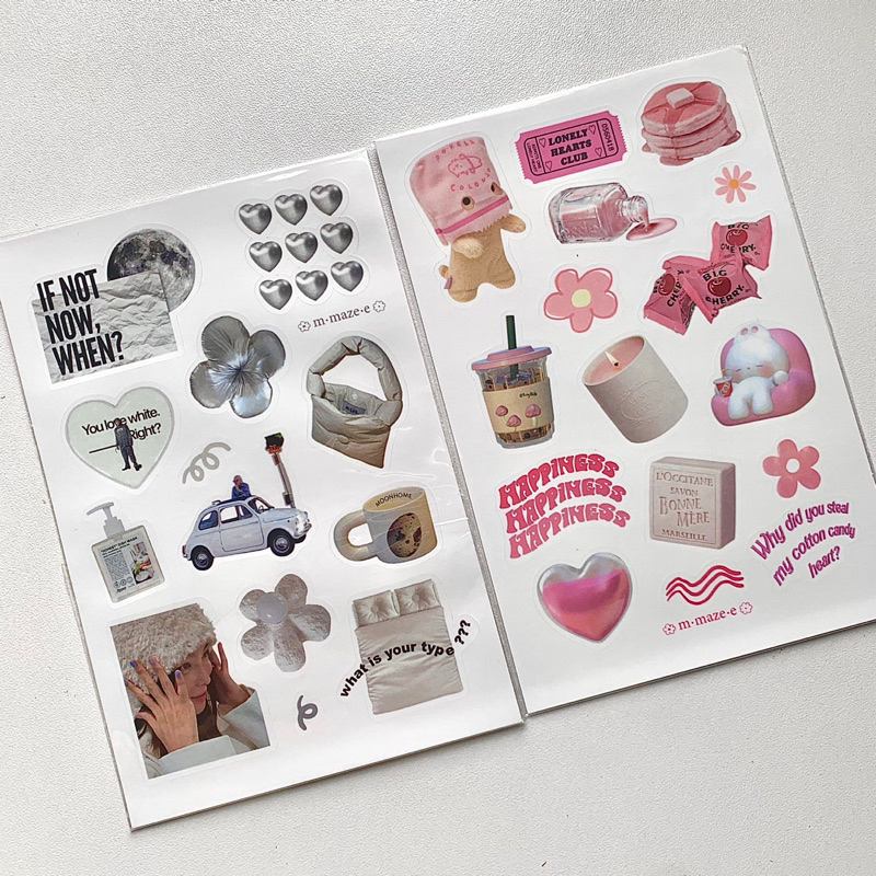 Everyday lovely ✿ Sticker set | bộ 12-15 stickers decor aethestic Hàn Quốc, chống nước trang trí.