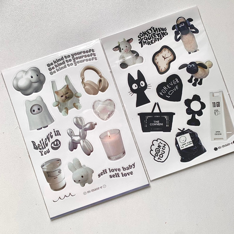 Everyday lovely ✿ Sticker set | bộ 12-15 stickers decor aethestic Hàn Quốc, chống nước trang trí.