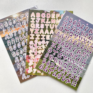 Glossy Alphabet ✿ Sticker | Sticker chữ bóng Hàn Quốc, trang trí toploader Kpop phong cách Hàn Quốc, chống nước.