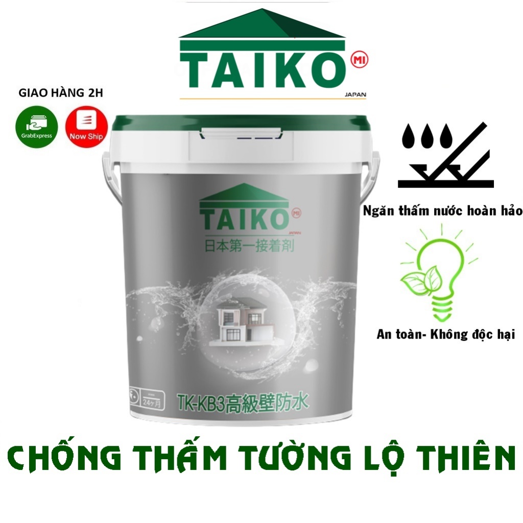 TAIKOMI TK- KB3 5L -  Keo Chống Thấm ngăn nước hoàn hảo cho tường, che lấp các vết nứt tường . Phân Phối Chính Hãng