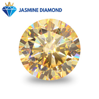 (Size từ 5-7.5 ly) Kim cương nhân tạo Mỹ Moissanite giác cắt tròn màu Champagne