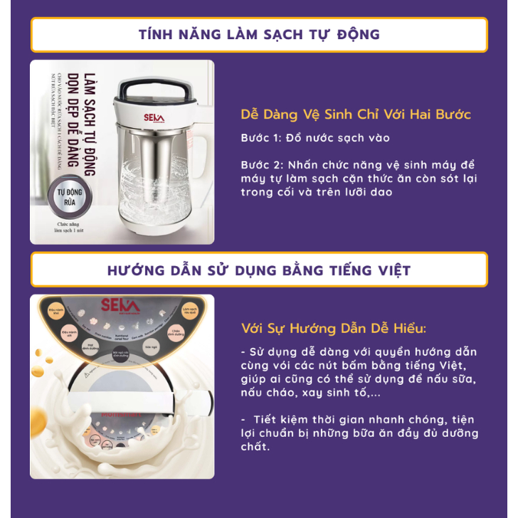 Máy Làm Sữa Hạt Đa Năng SEKA LND28 Cao Cấp 1.8Lít Công Suất 700W Bảo Hành 12 Tháng Máy nấu Sữa Hạt Có Hẹn Giờ