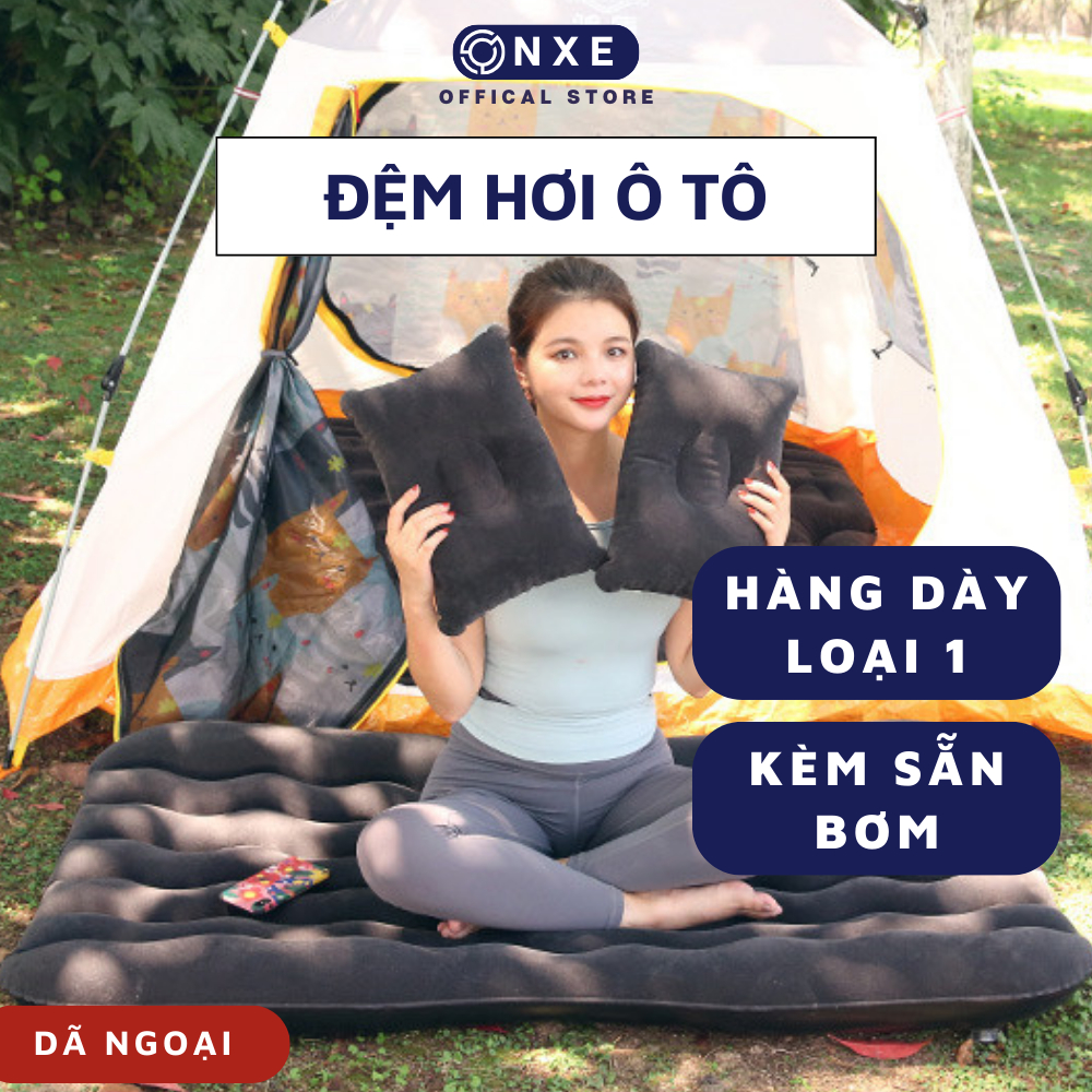 Đệm hơi ô tô 4 đến 7 chỗ nệm hơi ô tô cao cấp onxe loại sóng dày thích hợp ngủ trên ô tô đi picnic vải nhung êm ái
