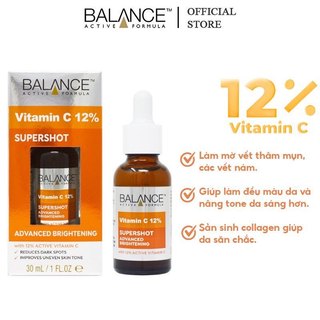 Serum Sáng Da Mờ Thâm Balance Active Formula Vitamin C 12% Supershot Advanced Brightening Serum 30ml
