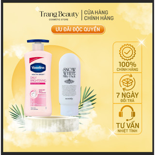 Combo dưỡng trắng, chăm sóc phục hồi da vaseline kết hợp kem dưỡng trắng snowwhite hàn quốc