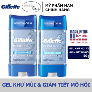 (NK Mỹ) Lăn khử mùi nam Gillette Clear Gel 107g Cool Wave / Arctic Ice Made in USA