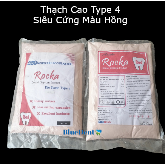 1kg Bột Thạch Cao Hồng Type 4 Thái Lan Siêu Cứng Đổ Mẫu Nét Mô Hình Die Stone Dental Gypsum Noritake Rocka