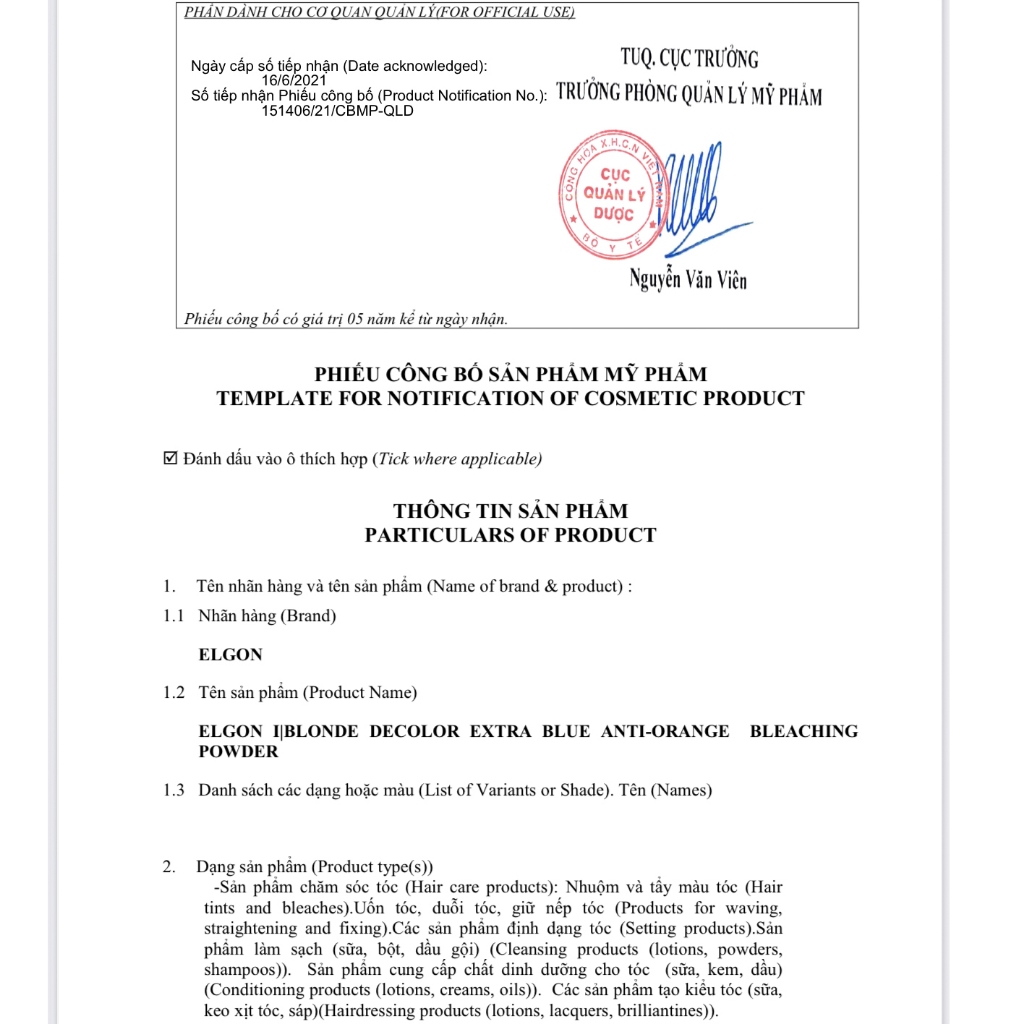 Bột Tẩy Tóc Elgon Khử Ánh Sắc Cam, Nâng Sáng Màu Tóc