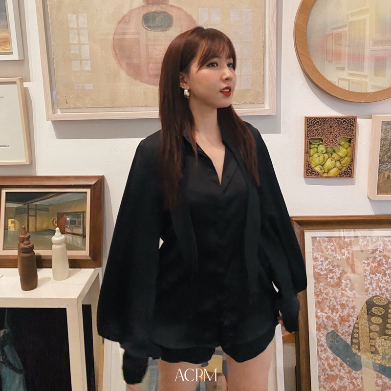 Adley Shirt / Áo sơ mi lụa cổ dây