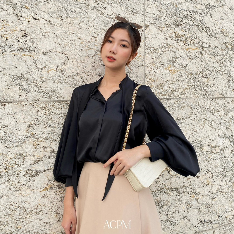 Adley Shirt / Áo sơ mi lụa cổ dây