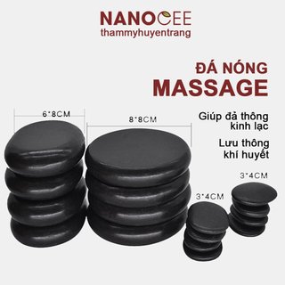 Đá Nóng Massage Body Đả Thông Kinh Lạc: Tròn 8x8cm, Oval 8x6cm 5x6cm, Đá Kẹp Chân - NANOCEE OFFICIAL