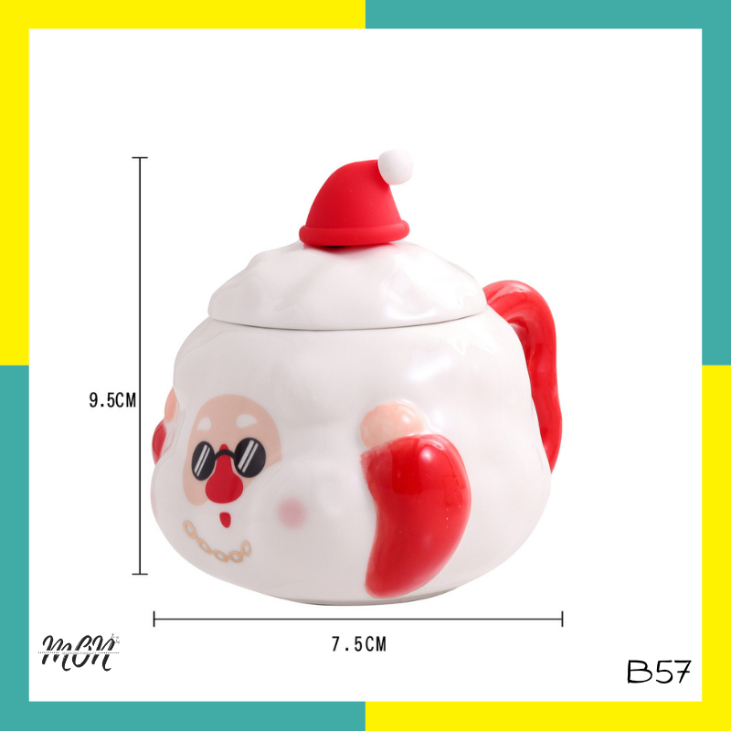 🌸ORDER🌸 Bộ quà tặng ly nước bằng sứ hình ông già Noel dễ thương - B57