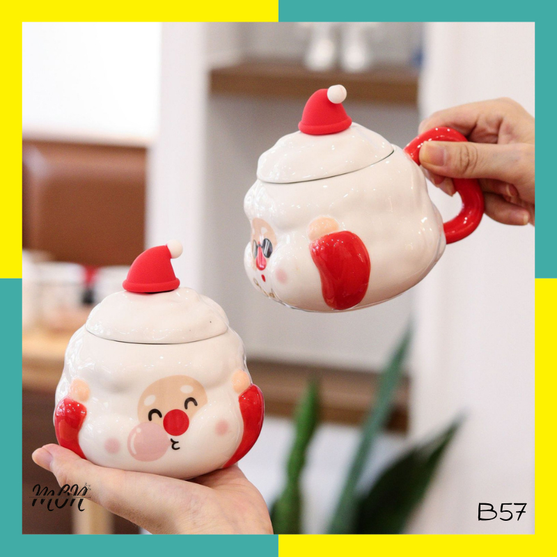 🌸ORDER🌸 Bộ quà tặng ly nước bằng sứ hình ông già Noel dễ thương - B57