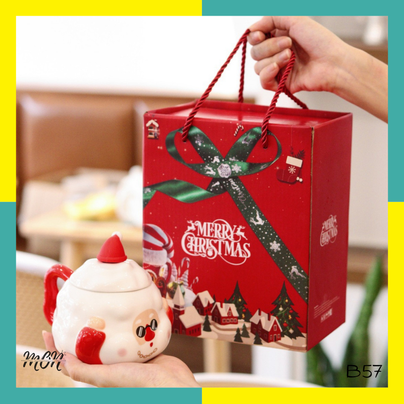 🌸ORDER🌸 Bộ quà tặng ly nước bằng sứ hình ông già Noel dễ thương - B57