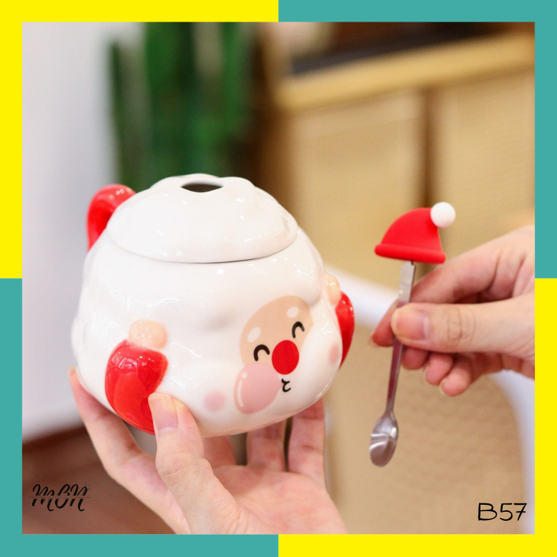 🌸ORDER🌸 Bộ quà tặng ly nước bằng sứ hình ông già Noel dễ thương - B57
