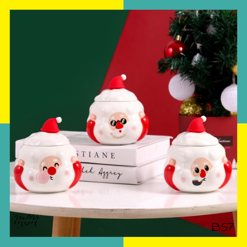 🌸ORDER🌸 Bộ quà tặng ly nước bằng sứ hình ông già Noel dễ thương - B57