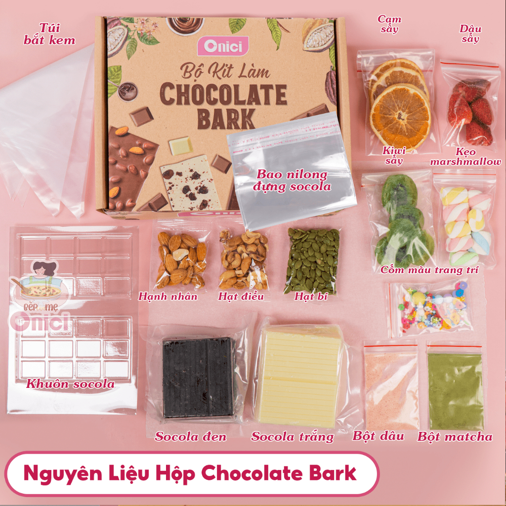 Set nguyên liệu Chocolate Bark thành phẩm 120 VIÊN