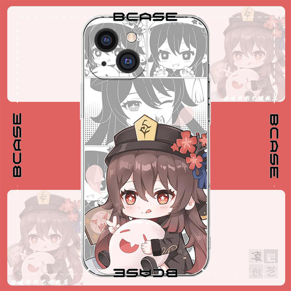 Ốp iphone Klee New Genshin Impact Gaming Hutao Cute vuông bảo vệ cam 6/6splus/7/7plus/8/8plus/x/xr/xs/11/12/13/14 mo152