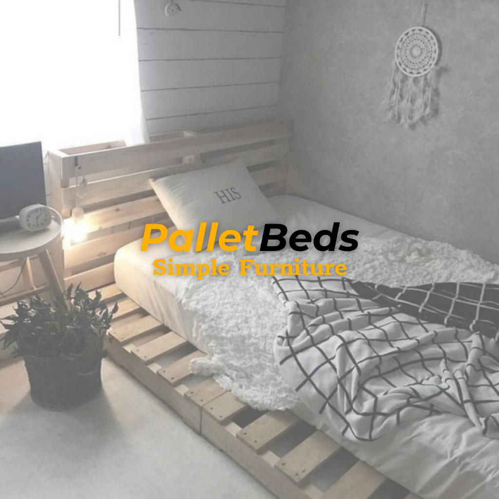 [Freeship HCM] Giường pallet gỗ thông kiểu Bắc Âu gấp gọn chân cao