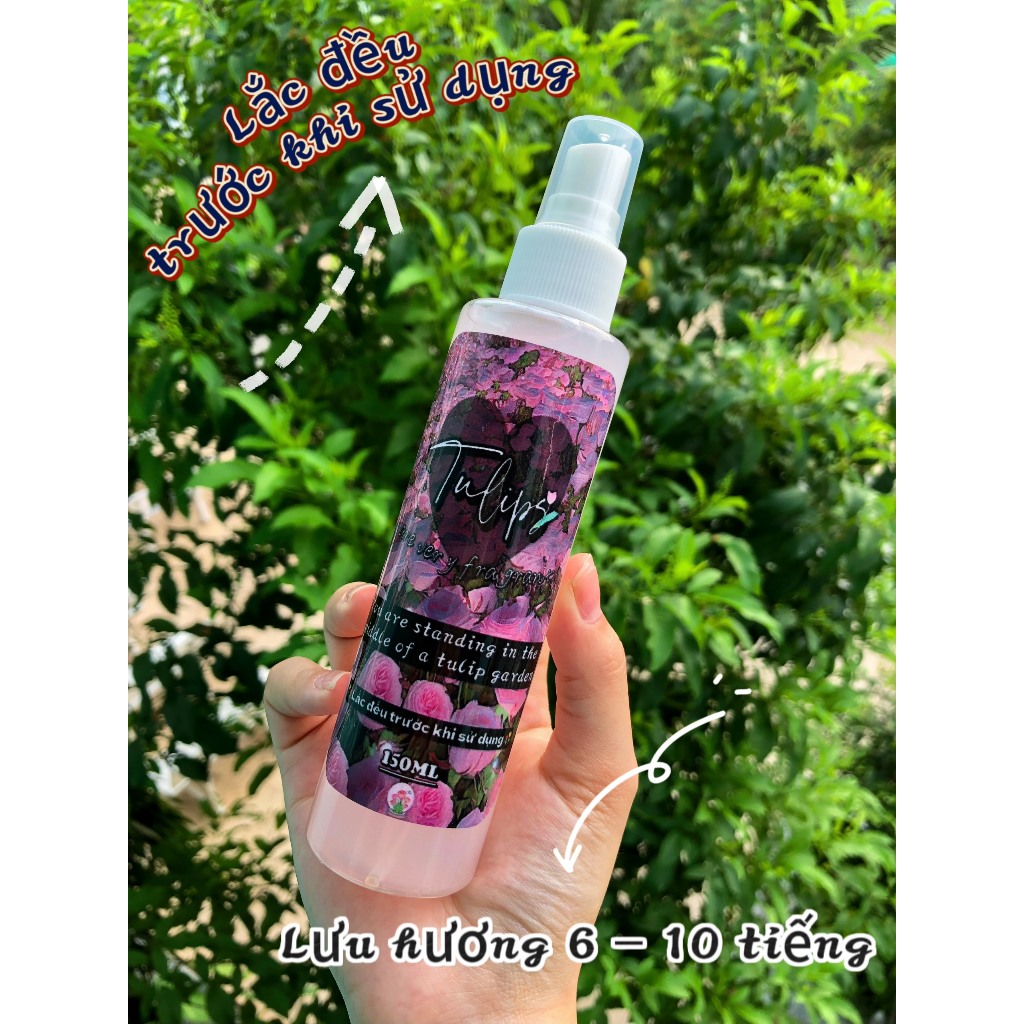 CHAI XỊT THƠM BODY MIST HƯƠNG HOA TULIP KHỬ MÙI QUẦN ÁO - BODY LƯU HƯƠNG 6 - 10 TIẾNG - XỊT VÀO QUẦN ÁO KHÔ