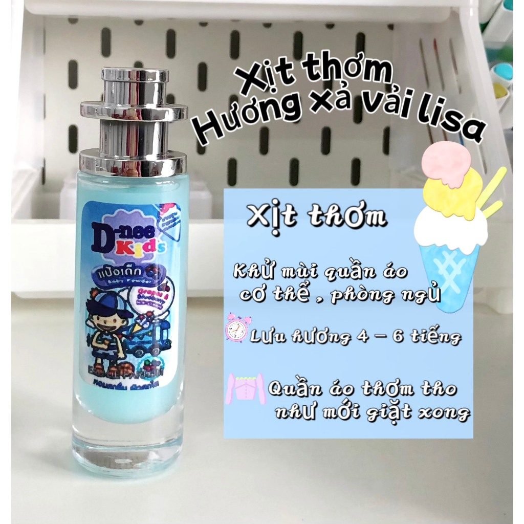 NƯỚC HOA THÁI LAN HƯƠNG THƠM XẢ VẢI BABY EM BÉ - CHAI 35ML - CHAI THUỶ TINH SANG TRỌNG