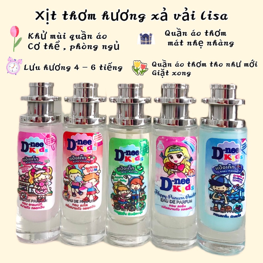 NƯỚC HOA THÁI LAN HƯƠNG THƠM XẢ VẢI BABY EM BÉ - CHAI 35ML - CHAI THUỶ TINH SANG TRỌNG