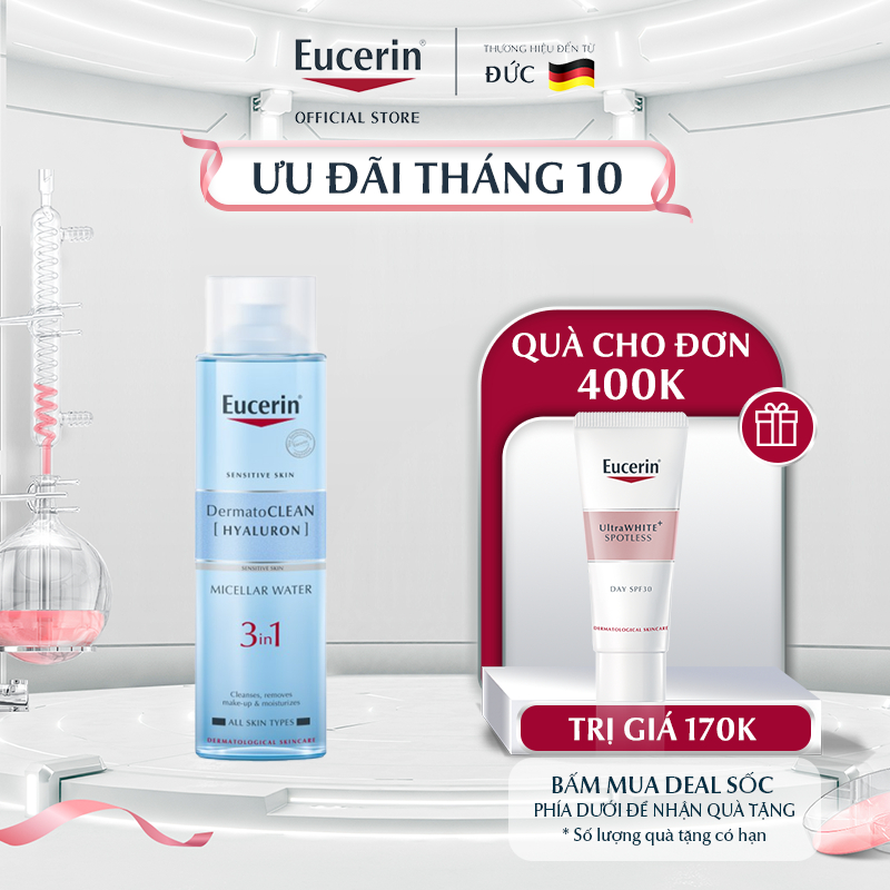 Nước tẩy trang dịu nhẹ cho da nhạy cảm Eucerin DermatoCLEAN Micellar 400ml