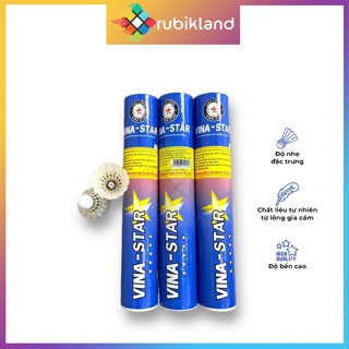 [Vina Star] Ống Cầu Lông Vinastar 12 Trái Quả Cầu Lông Dùng Tập Luyện Thi Đấu Phụ Kiện Badminton