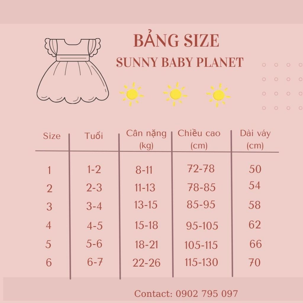 Váy bé gái Sunny váy thiết kế váy cotton cổ Peter Pan xinh xắn
