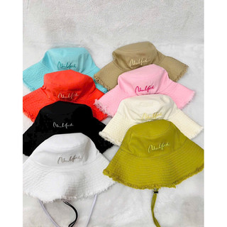 Mũ bucket tua rua kèm dây basic chống nắng nón tai bèo vành rộng form unisex nam nữ
