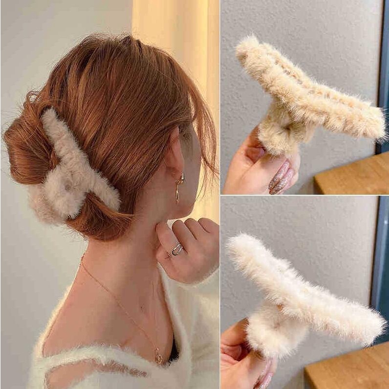 Kẹp tóc phối lông thỏ đáng yêu siêu cute cho nữ