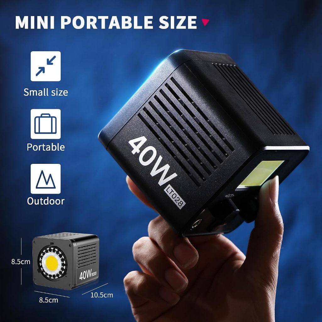 ULANZI LT028 40W  - Đèn COB Mini Di Động, Công Suất 40W, Dung Lượng 3400mAh